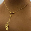 18K Real Saudi Gold Three Star Necklace 199 ‚Äì Cosmic Sparkle in Gold Necklace for Women - Embellish Gold