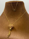 18K Real Saudi Gold Heart With Balls Necklace 202 ‚Äì A Love Elegance in Gold Necklace for Women - Embellish Gold