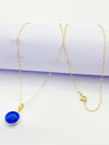 18K Real Saudi Gold Blue Eye Necklace 203 ‚Äì A Mystic Gaze in Gold Necklaces for Women - Embellish Gold