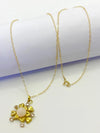 18K Real Saudi Gold Flower With Diamond Necklace 204 ‚Äì A Blossoming Gold Necklaces for Women - Embellish Gold