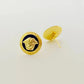 Gold Versace Design Earrings Round