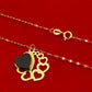 18K Gold 8 heart with black stone - Embellish Gold