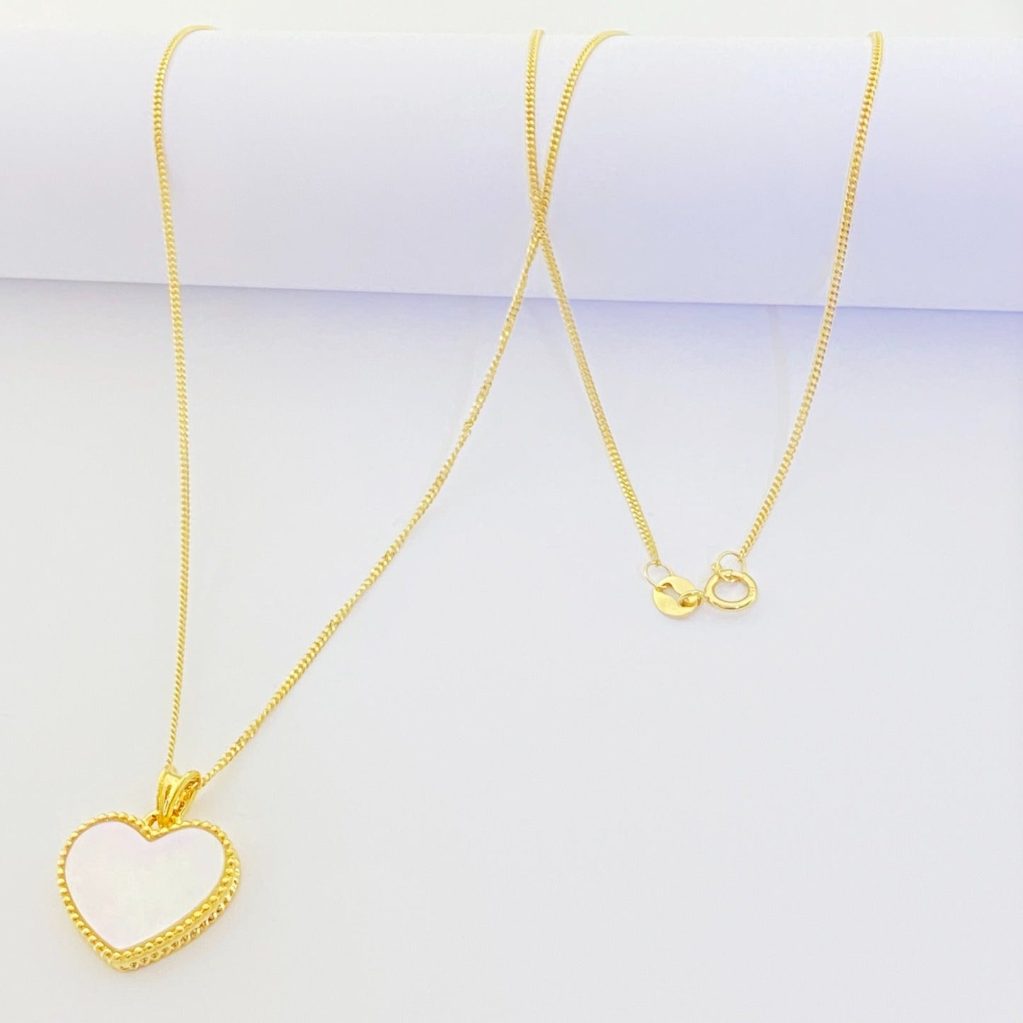 18k Real Gold Sea shell Heart with box chain - Embellish Gold