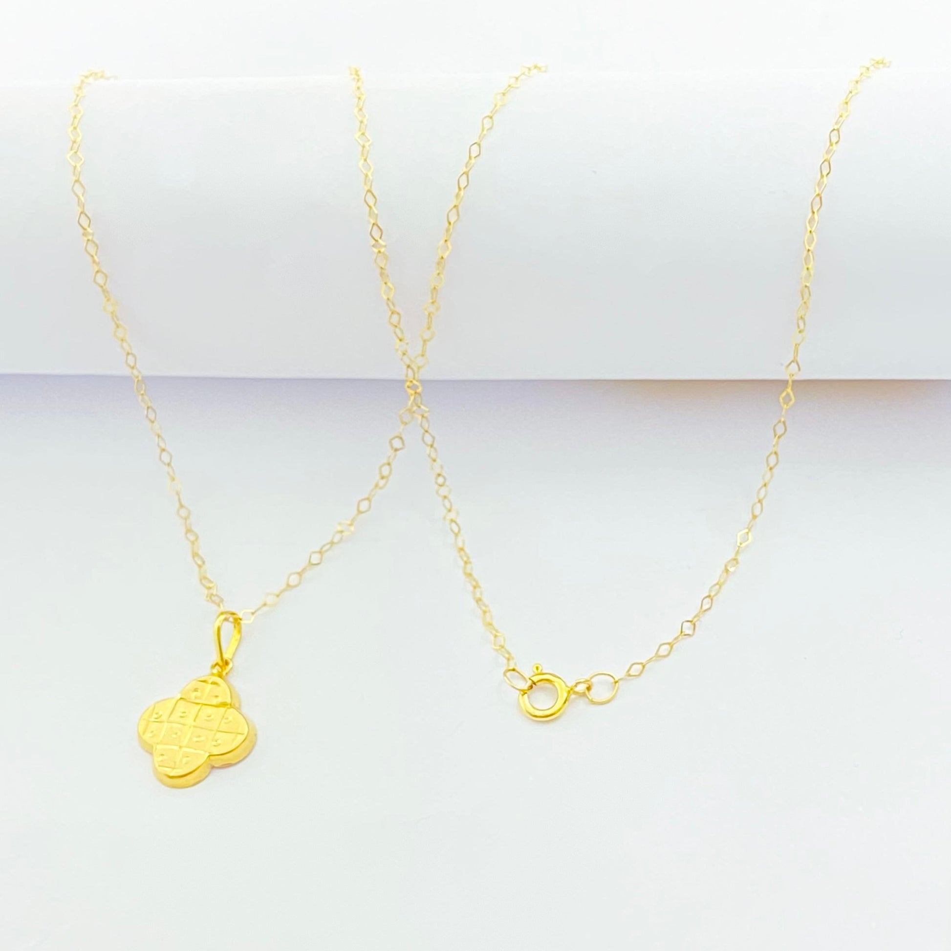 18K Real Gold VC Box Necklace And Earring Set - Embellish Gold
