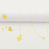18k Gold Double Heart Jewelry Set