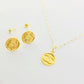 18K Real Gold CC Necklace And Earring Set - Embellish Gold
