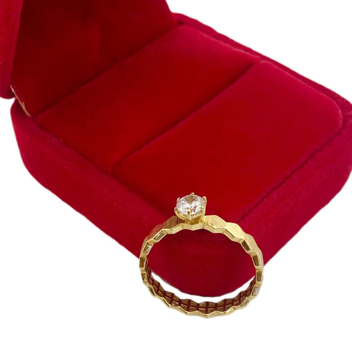 18k Gold Engagement Single Stone Ring