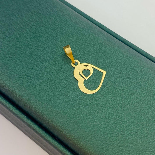 18k Two Heart Pendant