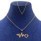 18k Gold Heart Beat Necklace
