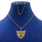 18k Gold Green Eye Tiger Necklace