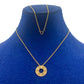 18k Gold Circle Button Necklace