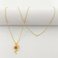 18k Gold Red Dragon Necklace