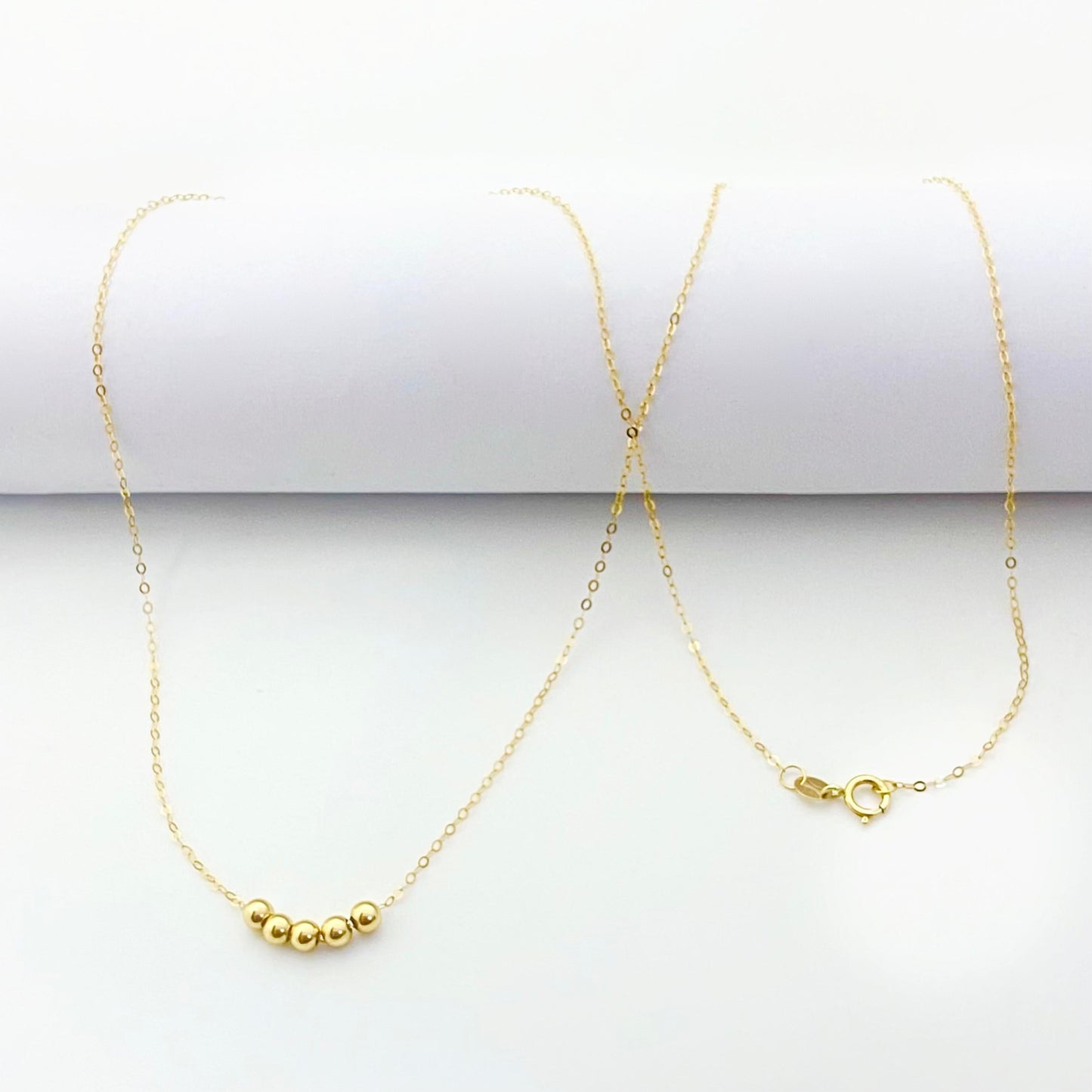 18k Gold 5 Ball Necklace
