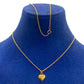 18k Gold Heart Stripe Necklace