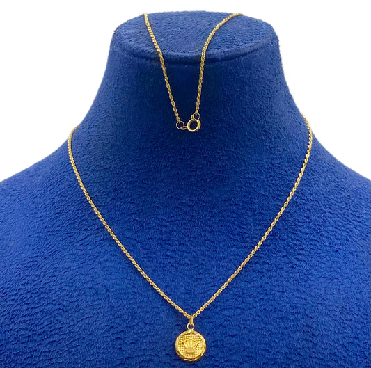 18k Gold Circle Crown Necklace