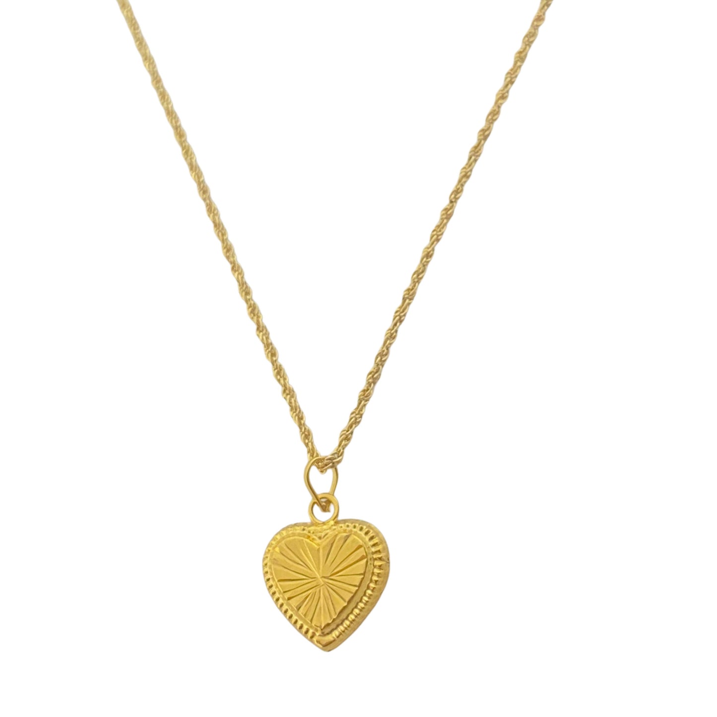 18k Gold Heart Lines Jewelry Set