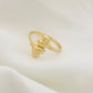 18k Gold Double Edge Heart Ring