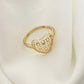 18k Gold Heart Money Ring