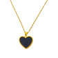 18k Gold Onyx Heart Necklace