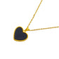 18k Gold Onyx Heart Necklace