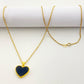 18k Gold Onyx Heart Necklace