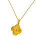 18k Gold Hallow Clover Necklace