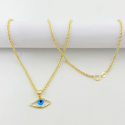 18k Gold Plain Amulet Necklace