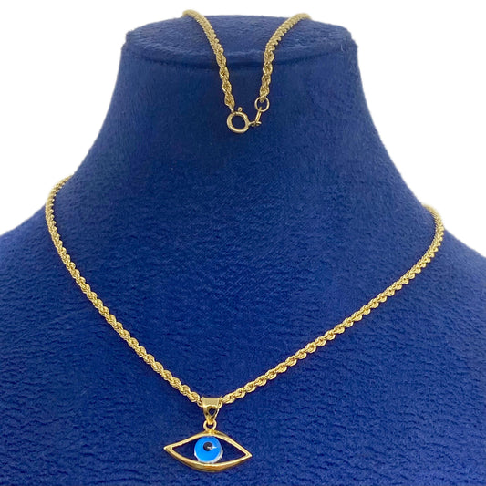 18k Gold Plain Amulet Necklace