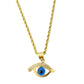 18k Gold Amulet Stone Necklace