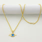 18k Gold Amulet Stone Necklace