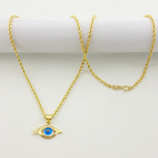 18k Gold Amulet Stone Necklace