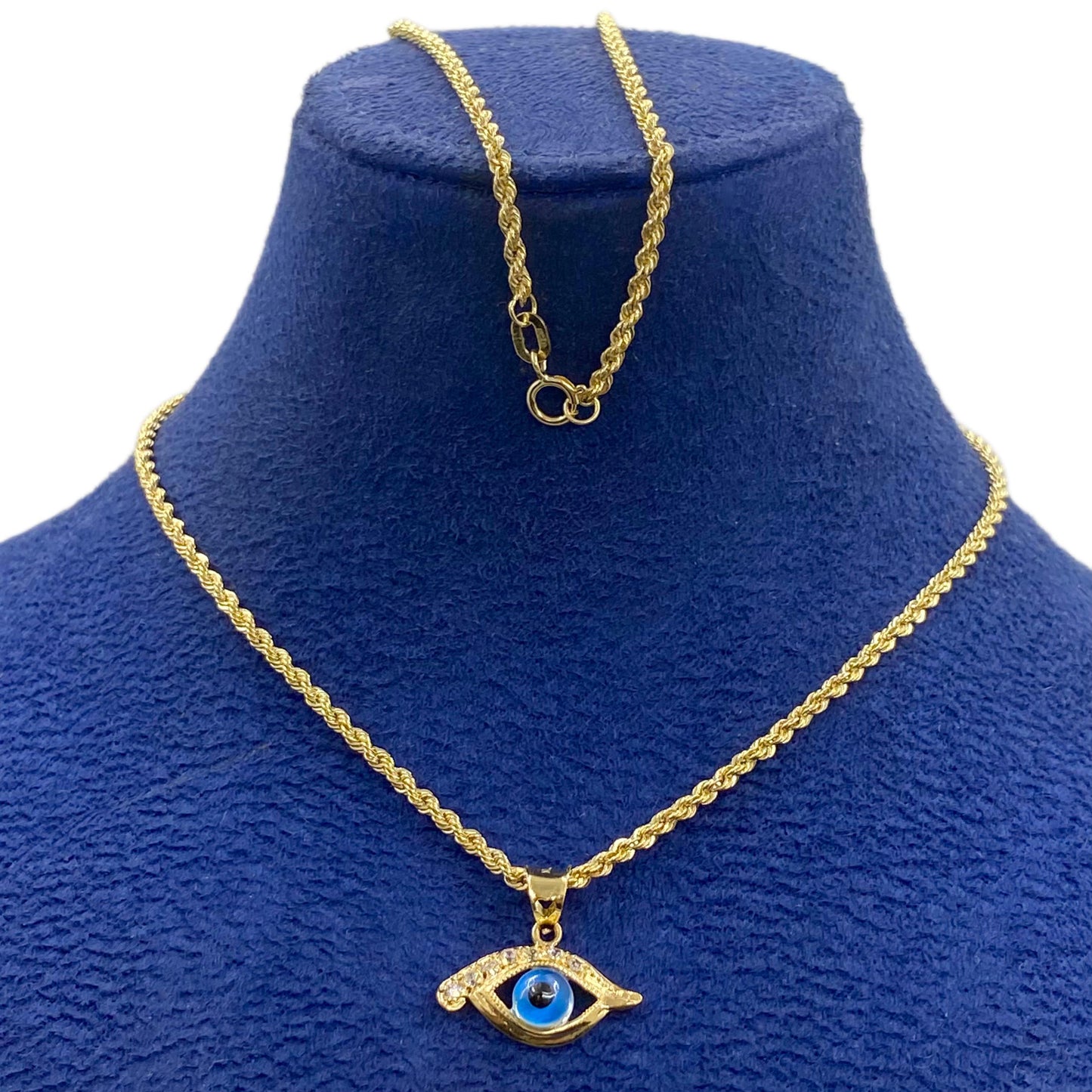 18k Gold Amulet Stone Necklace