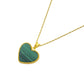 18k Gold Malachite Heart Necklace