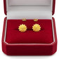 18K Real Gold Spiked Flower Earrings