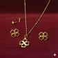 18k Gold 4 Hearts Clove Jewelry Set