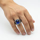 925 Silver Shade Blue Stone Ring