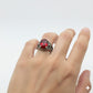 925 Silver Round Red Stone Ring