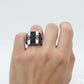 925 Silver Black Dot Ring