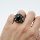 925 Silver Oval Black Stone Ring