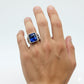 925 Silver Brick Blue Stone Ring
