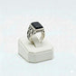 925 Silver Cut Black Stone Ring