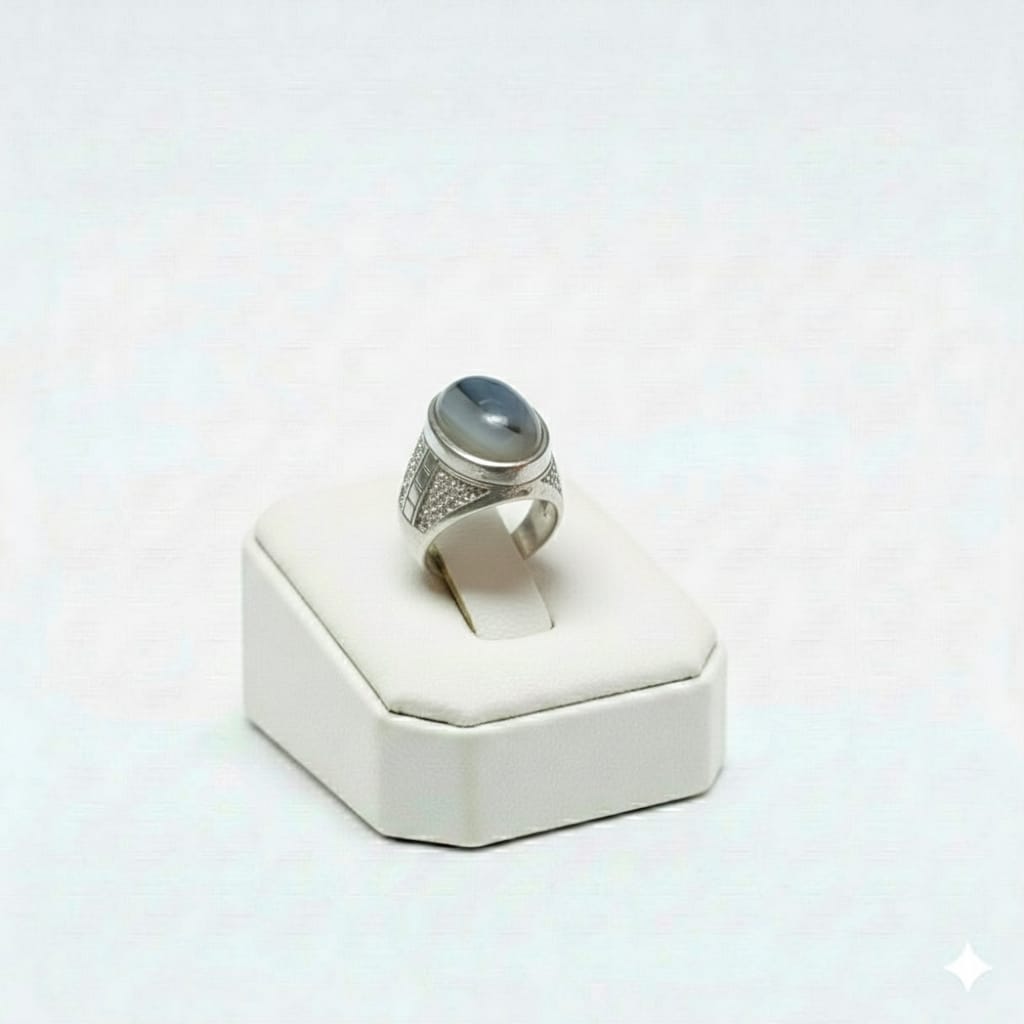 925 Silver 2 Tone Stone Ring
