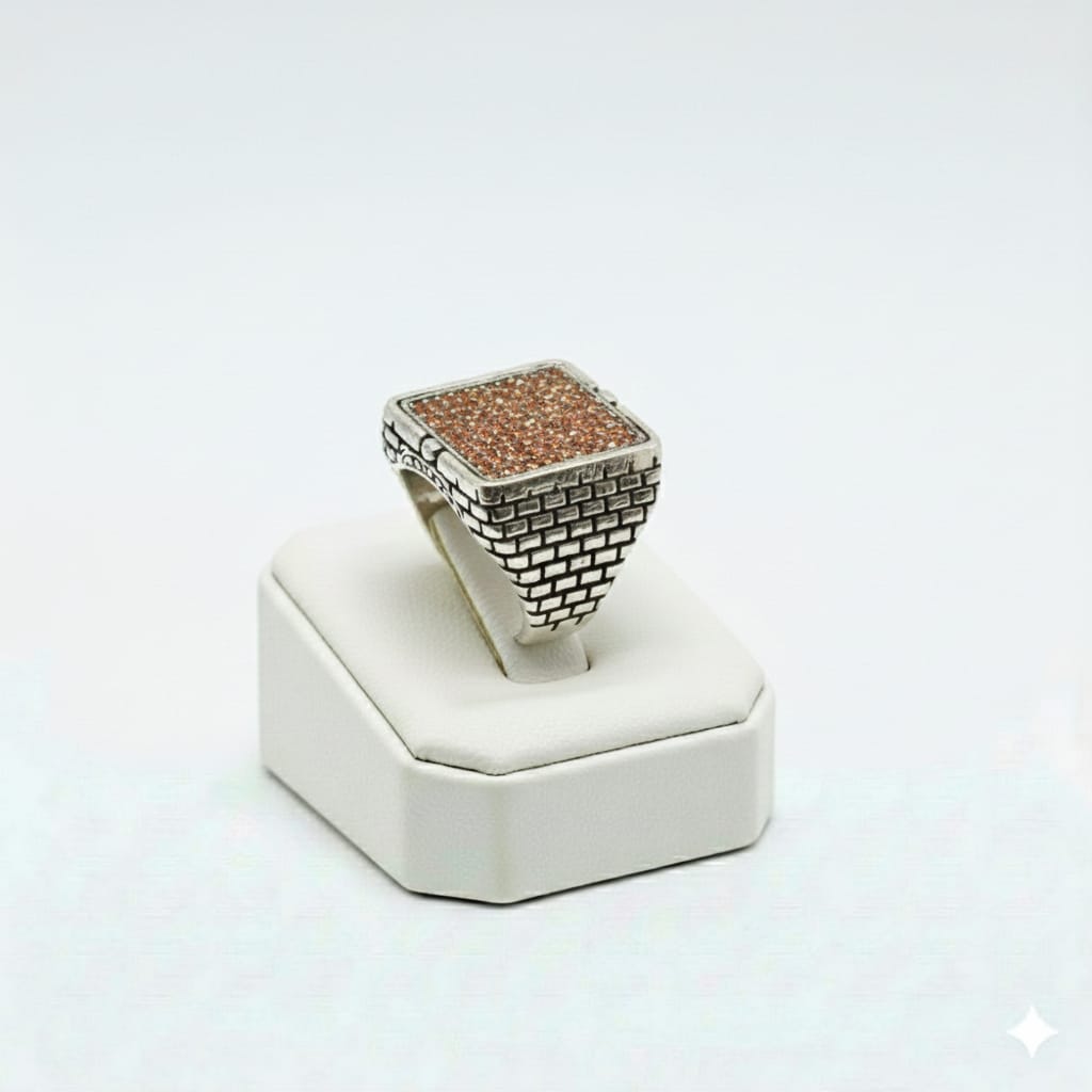 925 Silver Flip Red Stone Ring