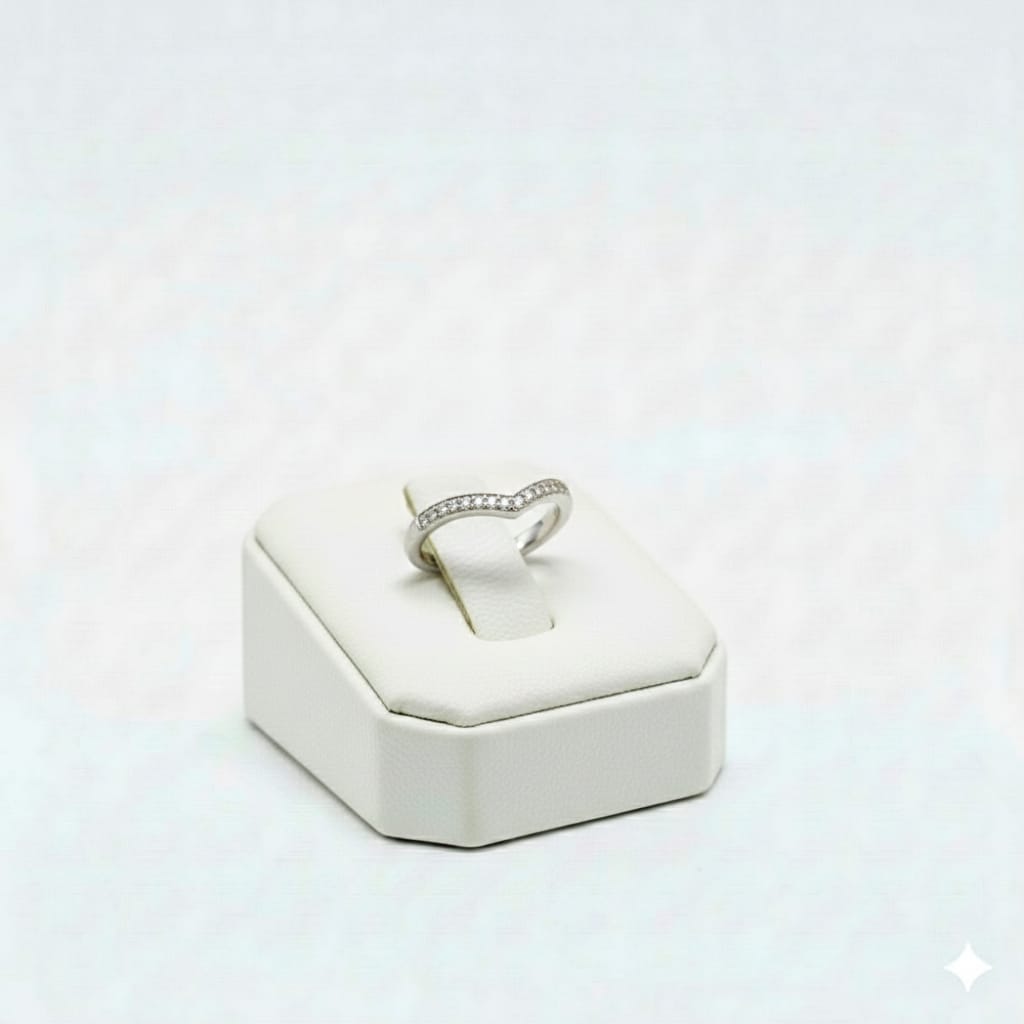 925 Silver Curvy Stone RIng