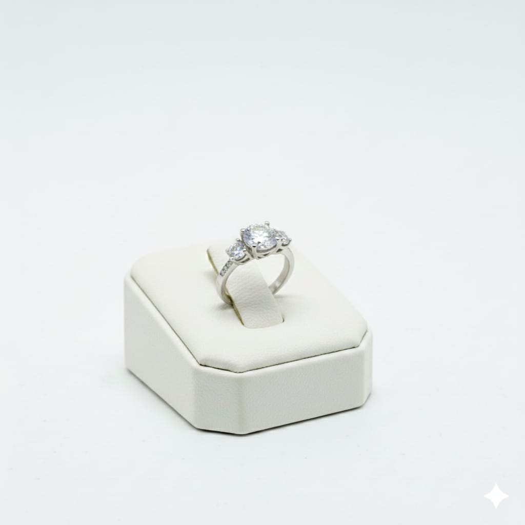 925 Silver 3 Stone Ring