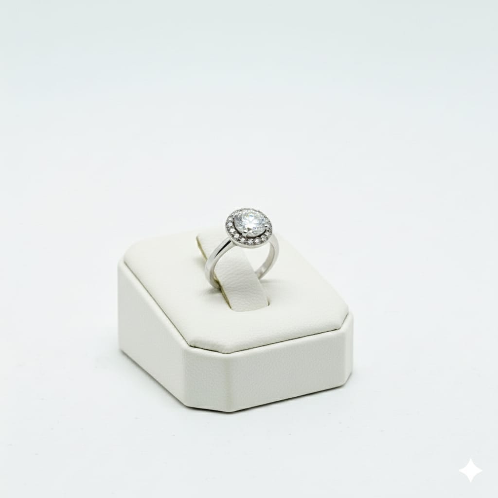 925 Silver Round Stone Ring