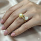 925 Silver Yellow Pearl Ring