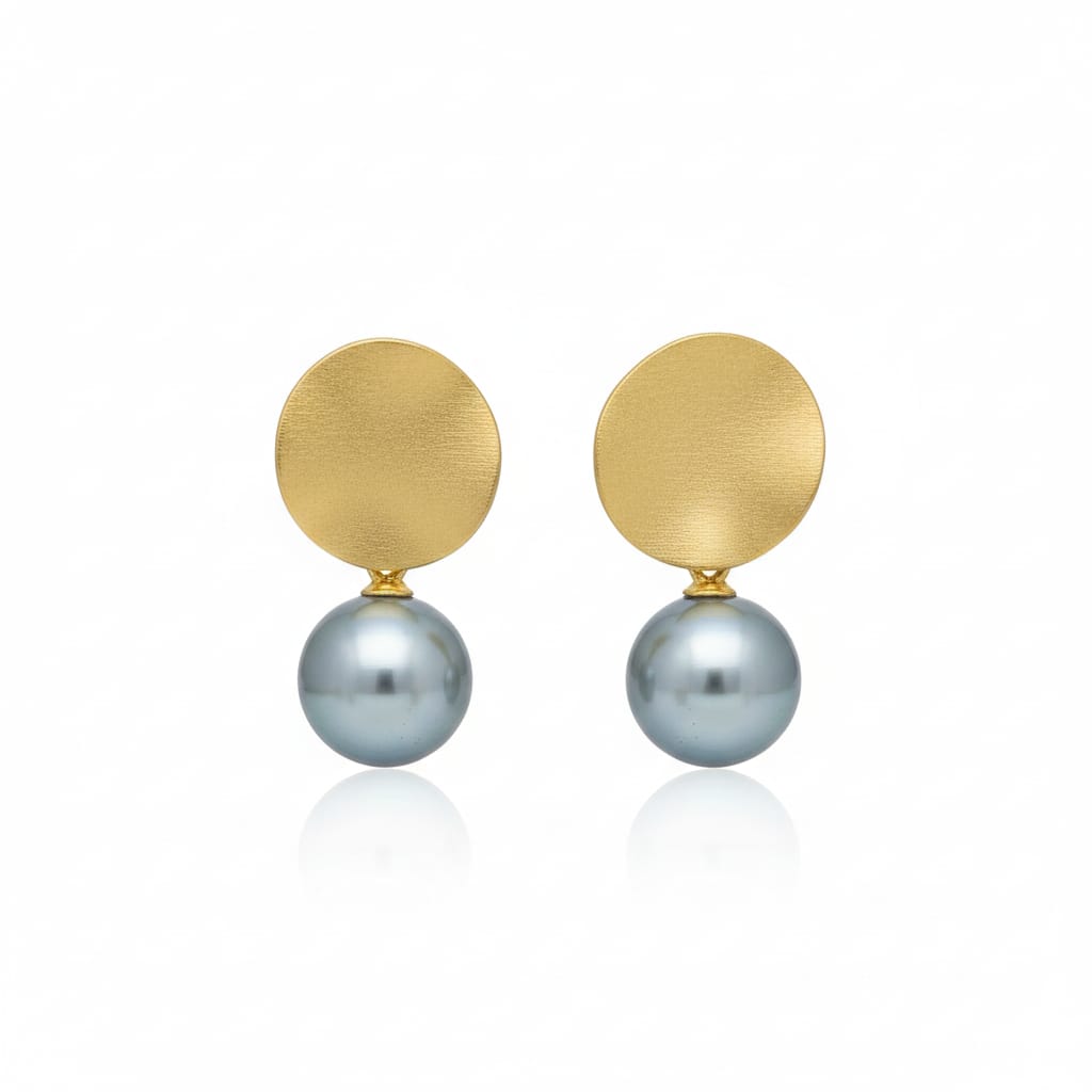 925 Silver Plain Pearl Earrings