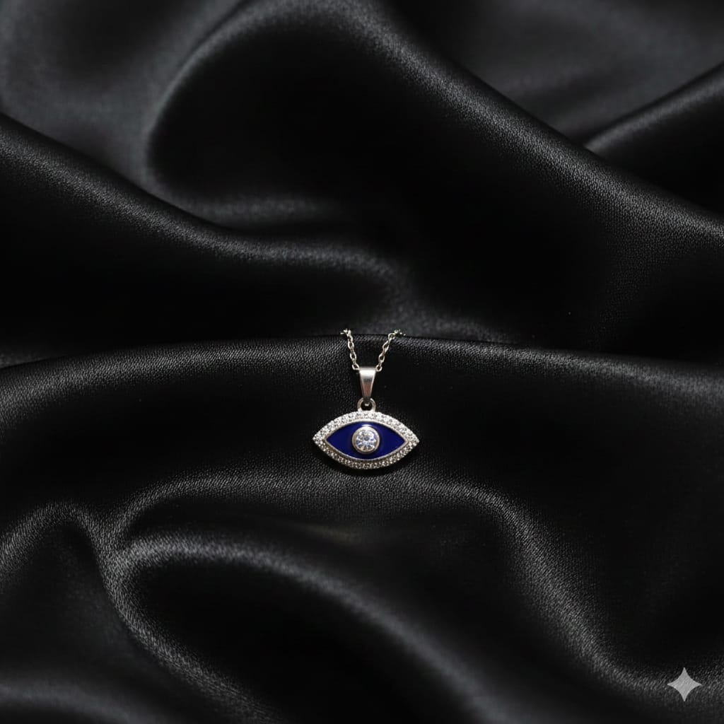925 Silver Evil Eye Dia Pendant