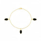 18K Real Gold Black Droplet Bracelet